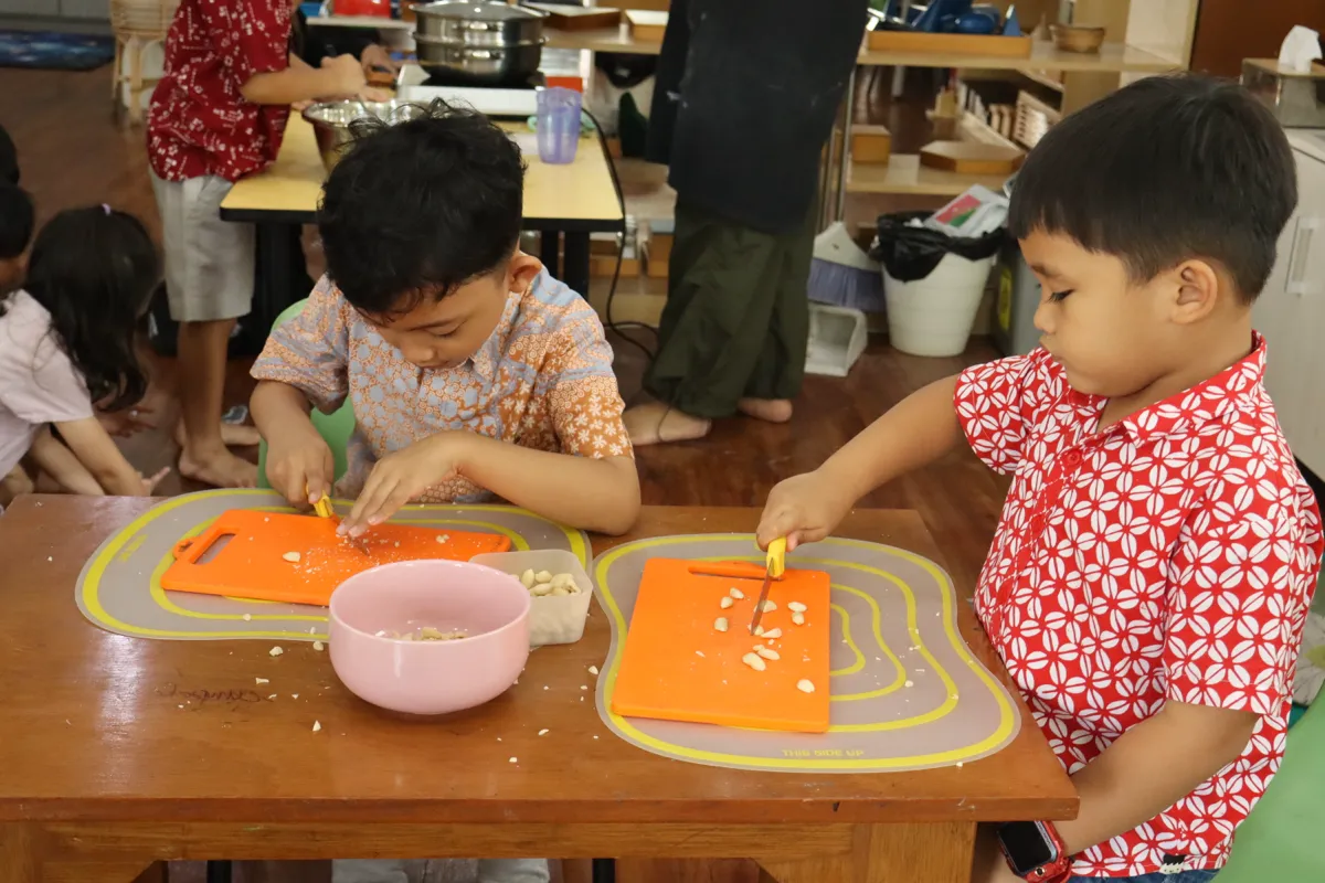Children exploring meaningful activities at Pascal Montessori